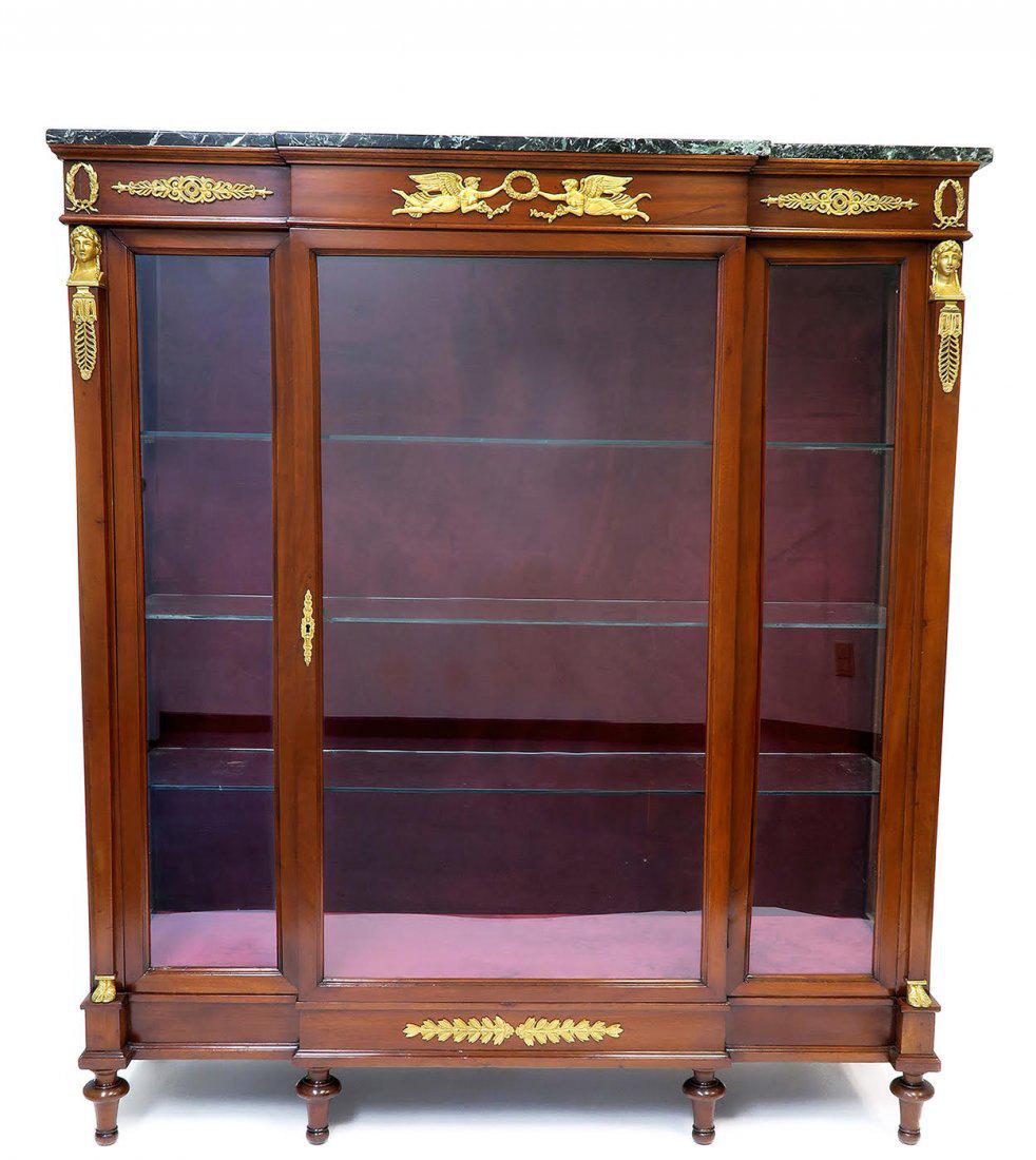 19th C. French Empire Style Vitrine Cabinet (1 of 8)