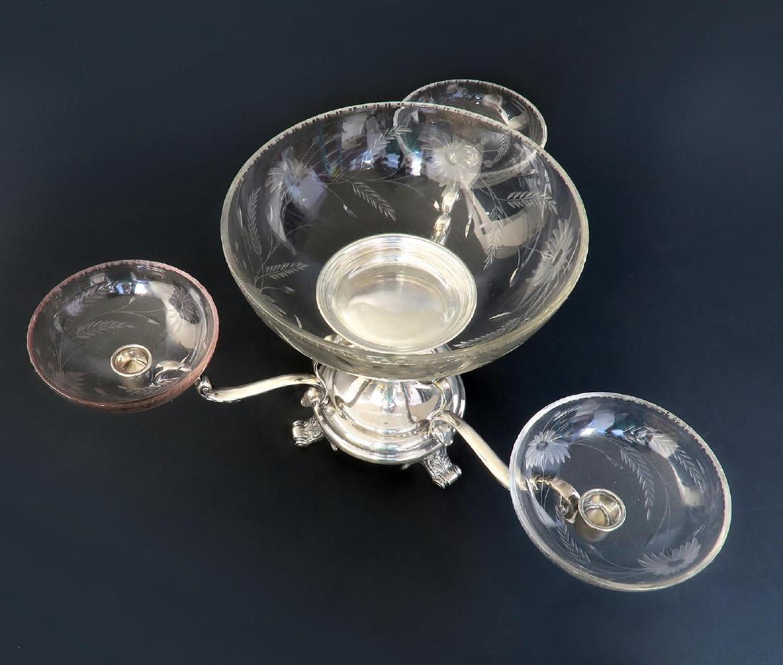 English Silver-Plated & Crystal Epergne/Centerpiece (1 of 5)