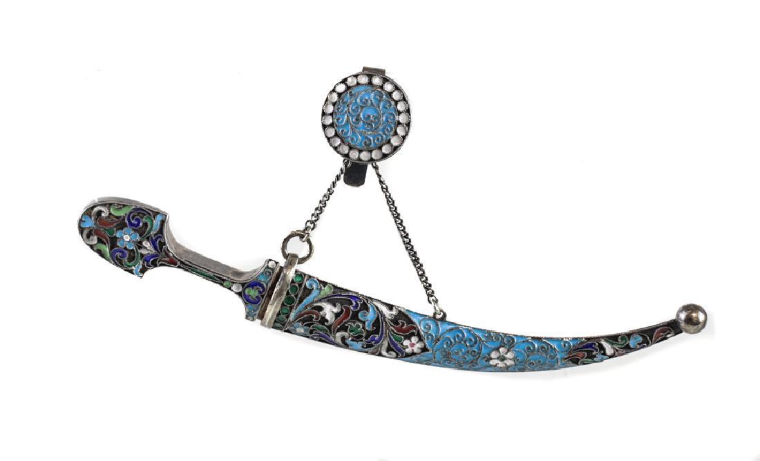 Russian 84 Silver & Enamel Dagger (1 of 3)