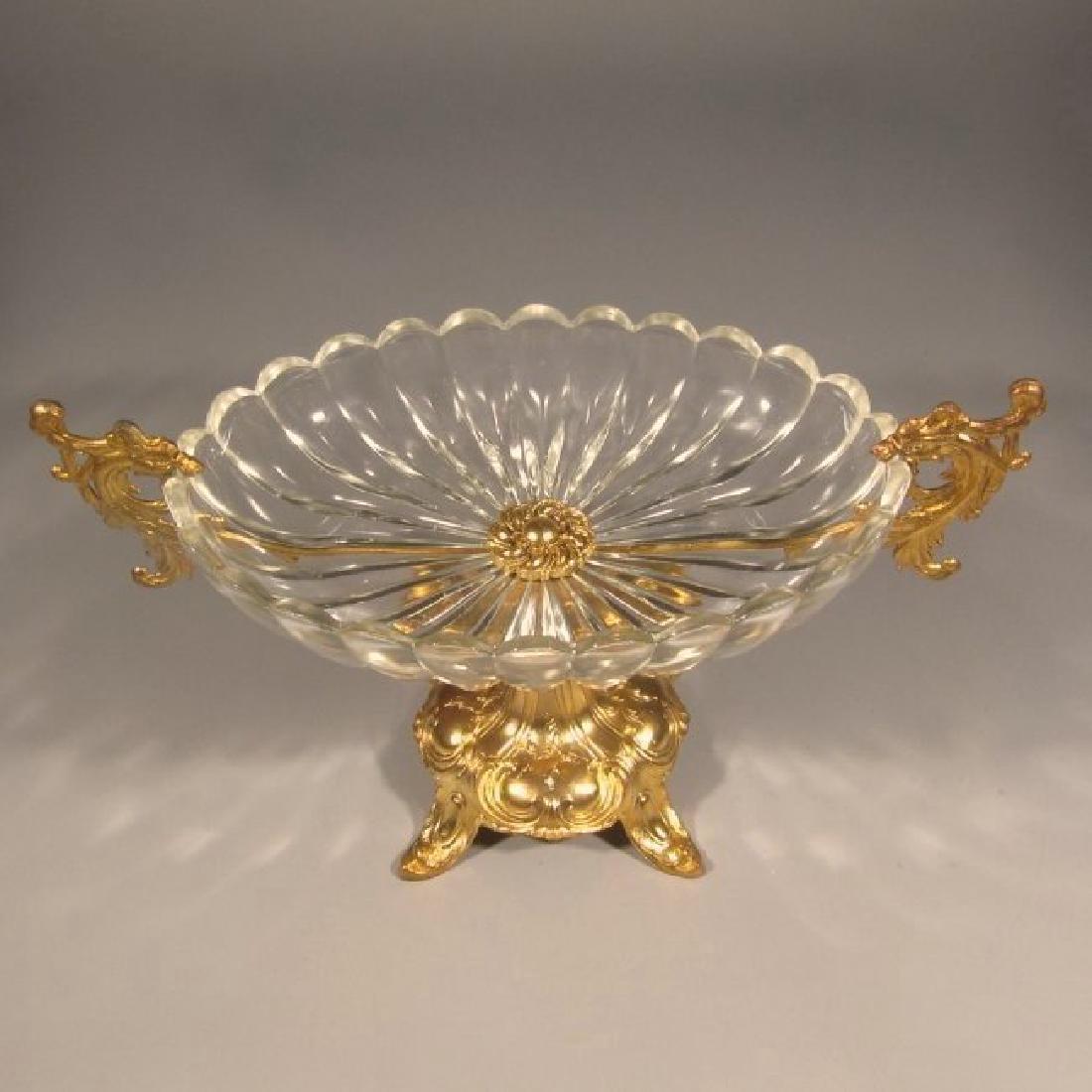 19th C. French Gilded & Cut Glass Centerpiece Tazza Dim (1 of 3)