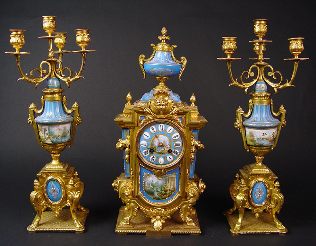 19TH CENTURY FRENCH SEVERS CLOCK SET (1 of 5)