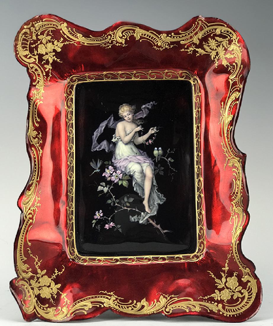 Magnificent French Enamel Tray, 19th C. (1 of 3)