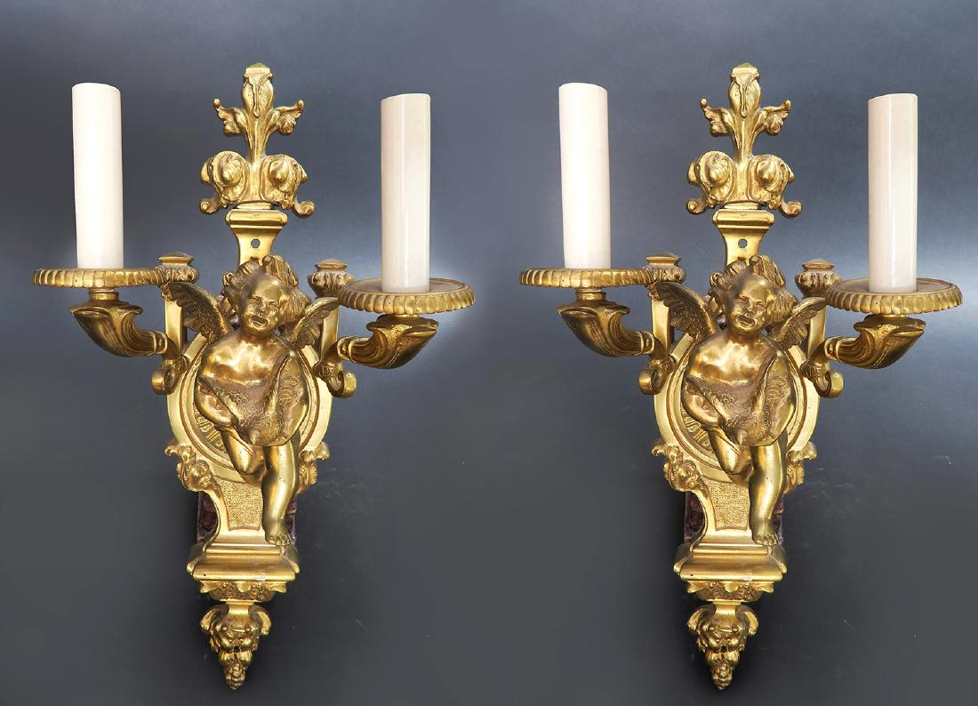 A Pair Of French Figural Bronze Wall Sconces (1 of 2)