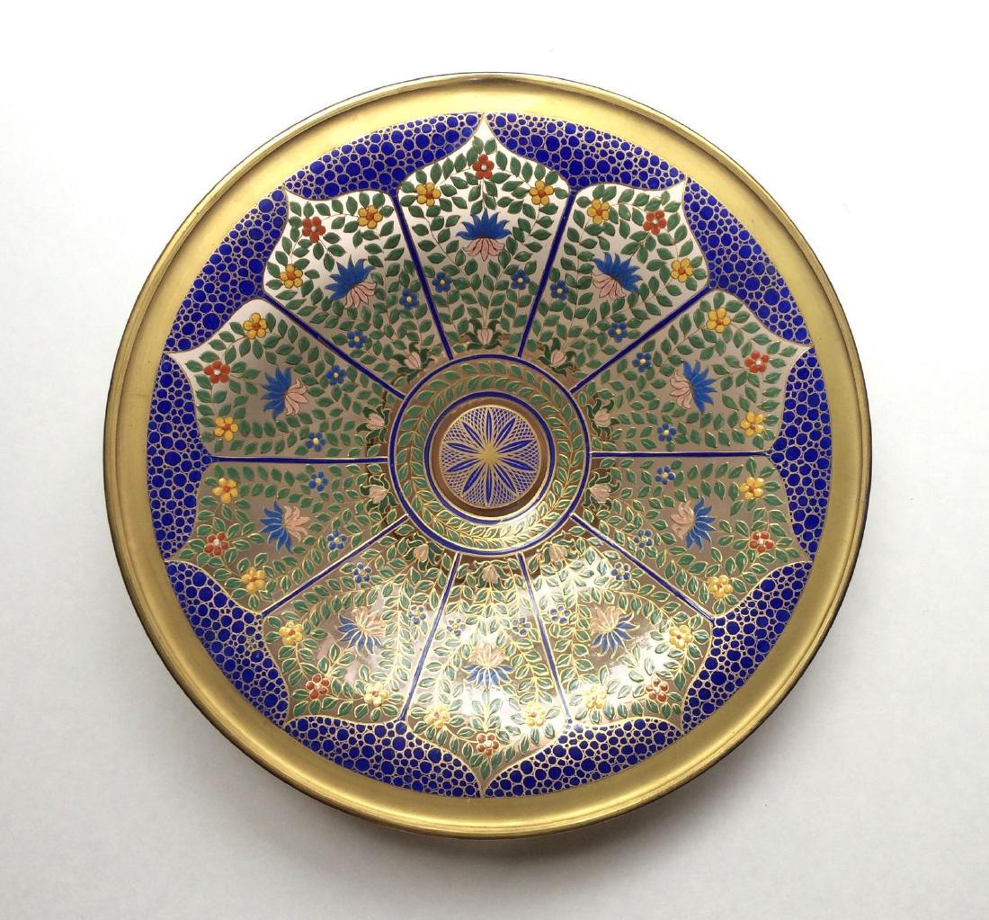 Fine Bohemian 12" Persian Style Enameled Glass Bowl (1 of 10)