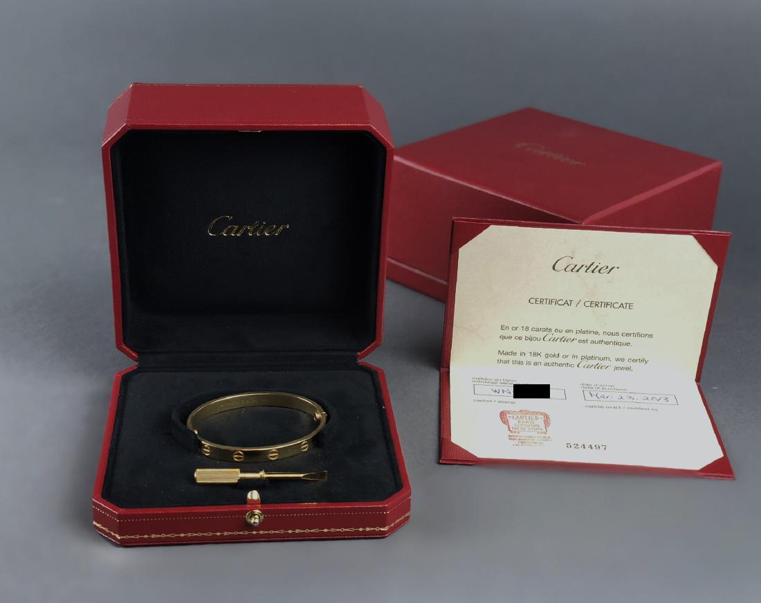 CARTIER 18K YELLOW GOLD LOVE BANGLE BRACELET (1 of 4)