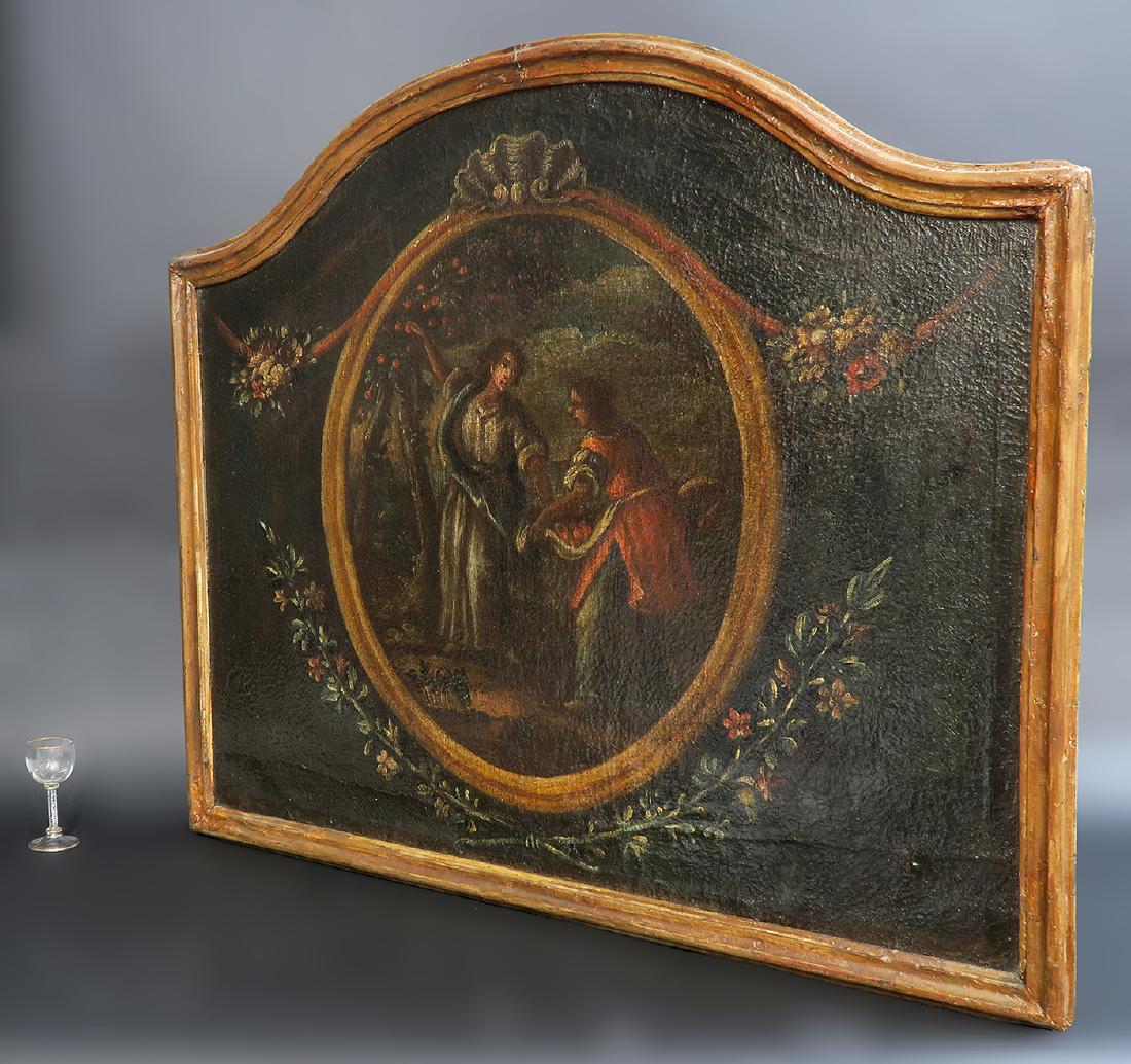 19th C. Oil on Canvas "Man Picking Fruits" (1 of 3)