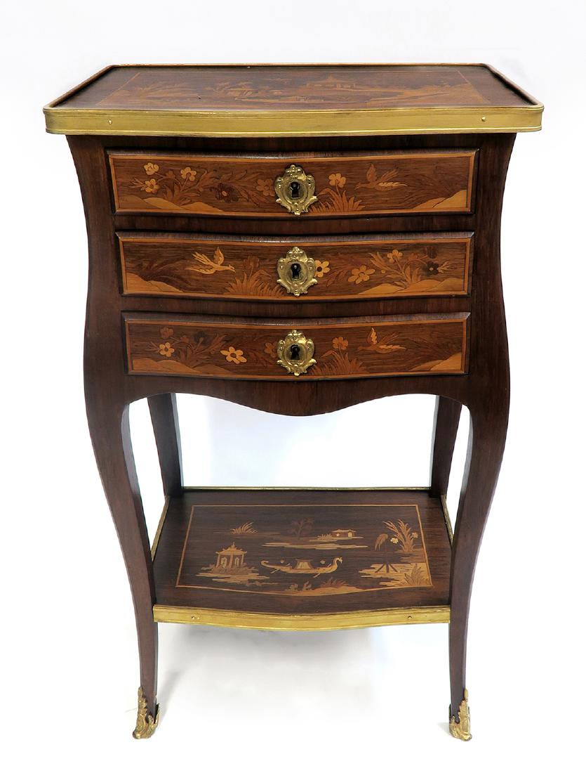 Magnificent French Inlaid Chinoiserie Side Table (1 of 7)