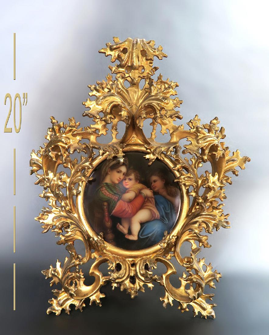19th C. Wooden Rococo Frame With Berlin KPM Plaque (1 of 3)