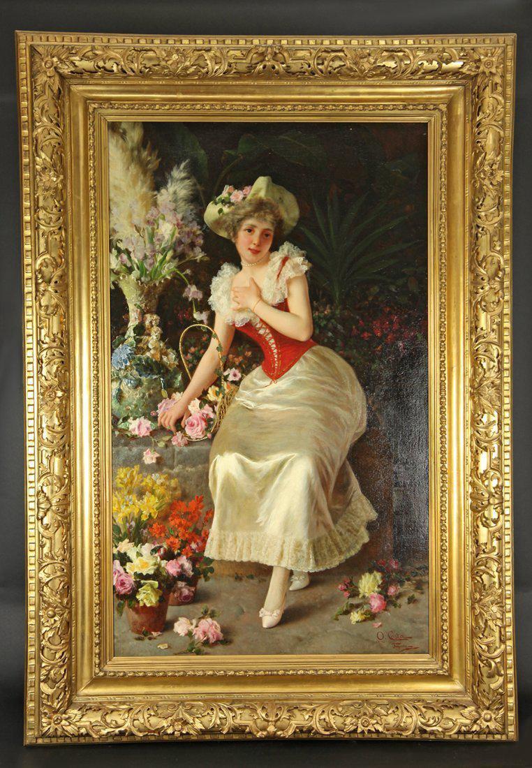 19th C. Oil on Canvas signed by oreste costa(1851-1901) (1 of 4)
