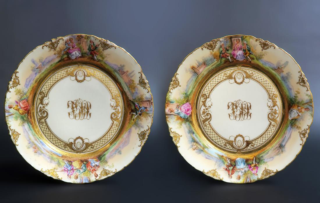 Pair of 19th C. Hand Painted Dresden Plates (1 of 7)