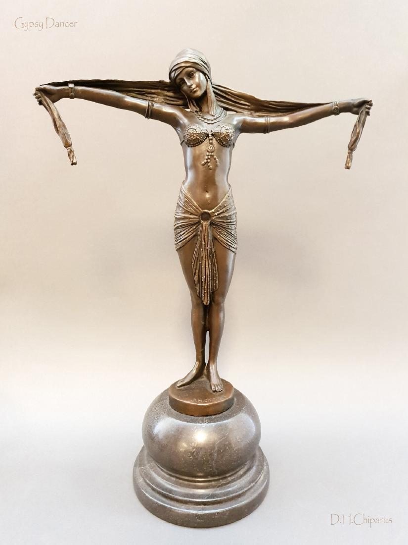 After CHIPARUS Gypsy Dancer 15" Bronze Statue, Signed (1 of 11)