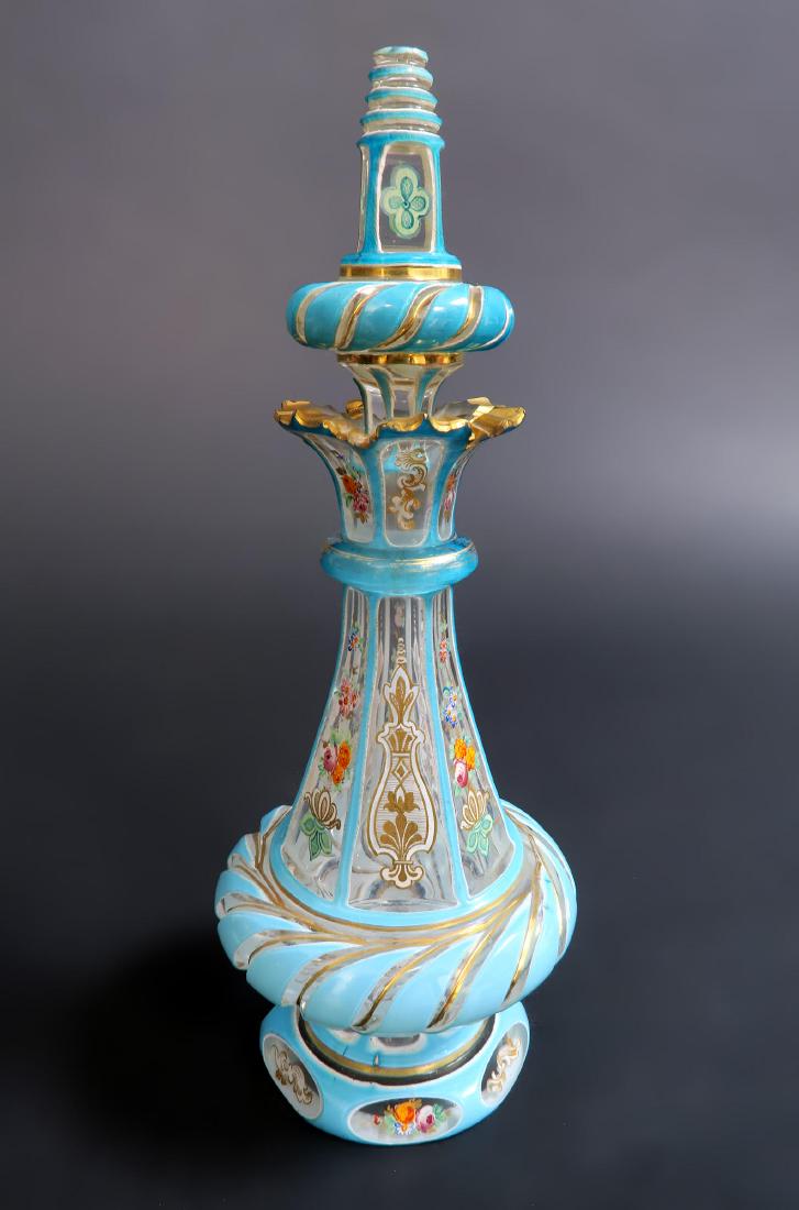 Fine 19th C. Bohemian Moser Enamel Decanter (1 of 6)