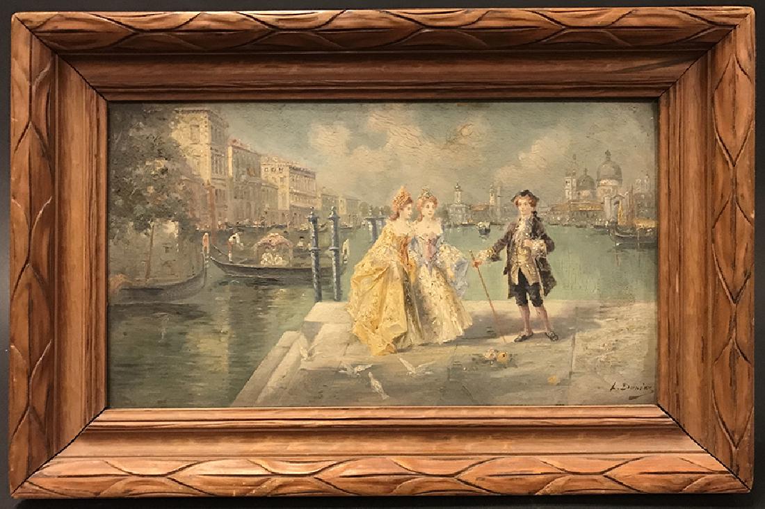 19th C. French Oil on Board signed "L. Durios" (1 of 6)