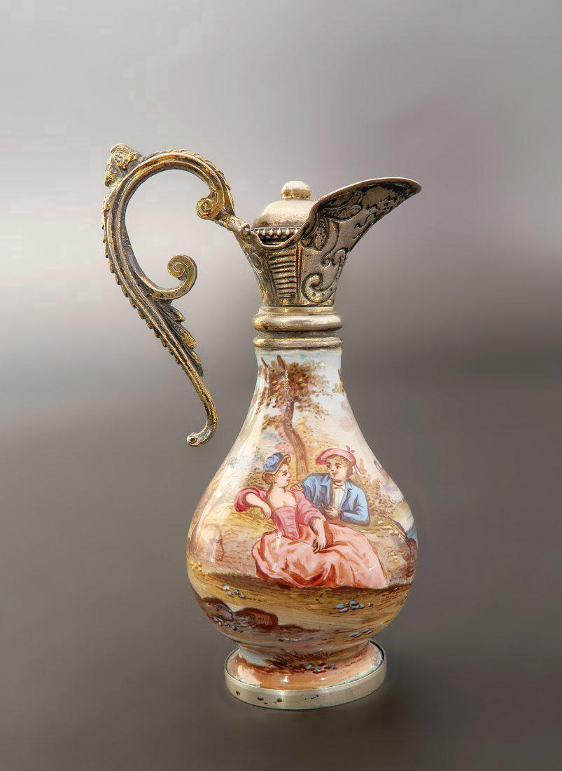 Viennese Enamel & Silver Miniature Ewer Hermann Boehm (1 of 2)
