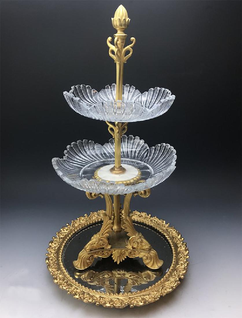 19th C. Gilt Bronze/Crystal Centerpiece//Bronze Plateau (1 of 7)