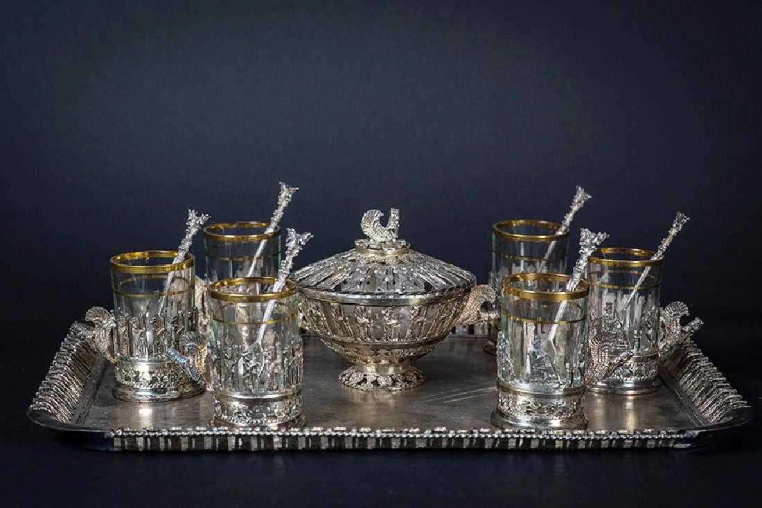 STERLING SILVER OLD PERSIAN TEA SET, VARTAN SIGNED! (1 of 2)
