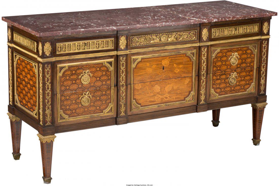 A Louis XV-Style Gilt Bronze-Mounted Marquetry I (1 of 2)