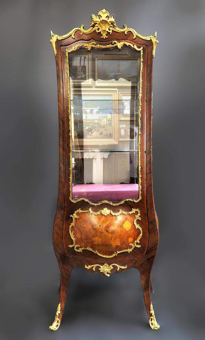 19th C. French Bronze Mounted Vitrine Cabinet (1 of 3)