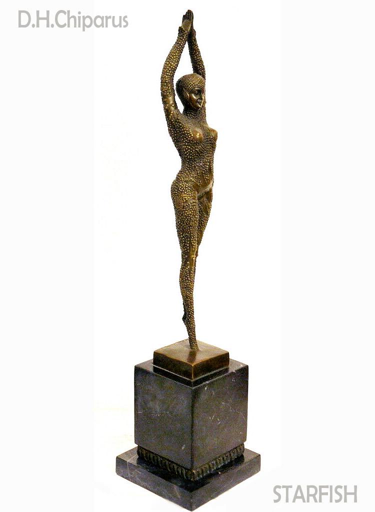 After D.H.Chiparus "STARFISH" Bronze Statue Signed (1 of 11)