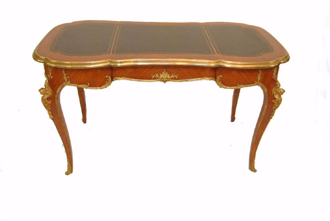FRENCH LOUIS XV STYLE DESK SATINWOOD WITH ORMOLU MOUNTS (1 of 8)