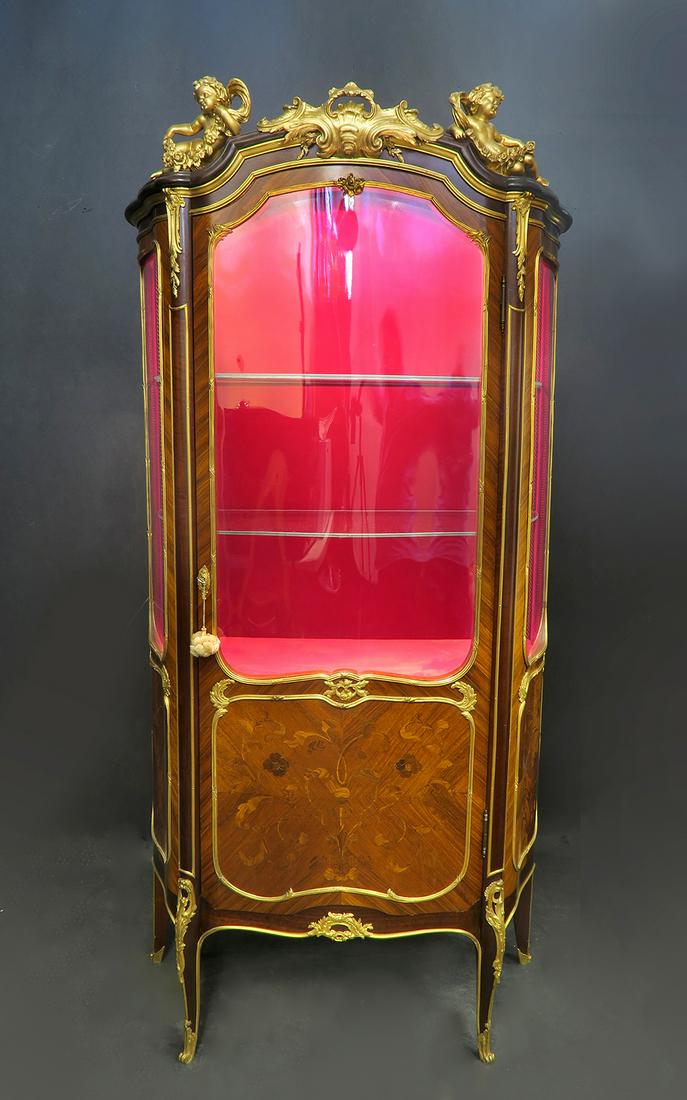 French Figural Bronze Mounted Vitrine By "Henry Dasson" (1 of 7)