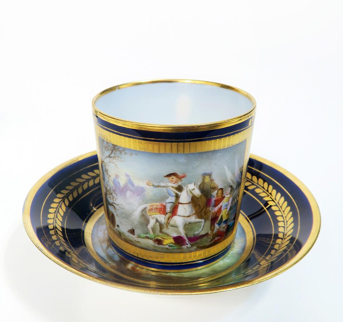 19th C. Sevres Porcelain Cup And Saucer (1 of 6)