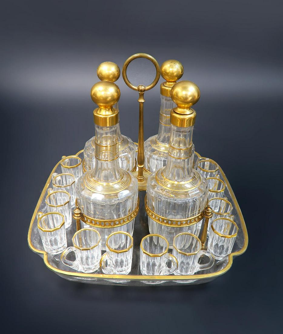 19th C. French Baccarat Tantalus/Cave a Liqueur (1 of 6)