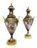 French Pair of 19th C. Sevres Hand Painted Vases/Urns - 2