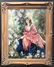 Large Portrait Lady In Garden Oil On Canvas Painting