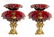 Pair of French Figural Bronze & Ruby Baccarat Compotes - 3