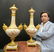 Pair of French Bronze & Sevres Urns/Vases