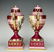 19th C. Pair of Royal Vienna Hand Painted Vases - 5