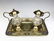 French Jeweled Hand Engraved Gilt Silver Cruet Set