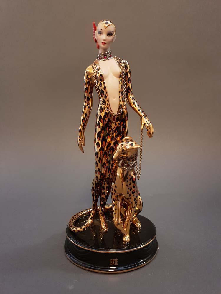House of Erte "Leopard" Porcelain Figurine, Ltd Edition (1 of 10)