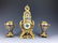 Magnificent Bronze & Champleve Enamel Clock Set