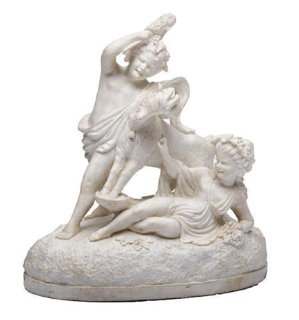 19th C. French Carved Marble Figural Group (1 of 1)