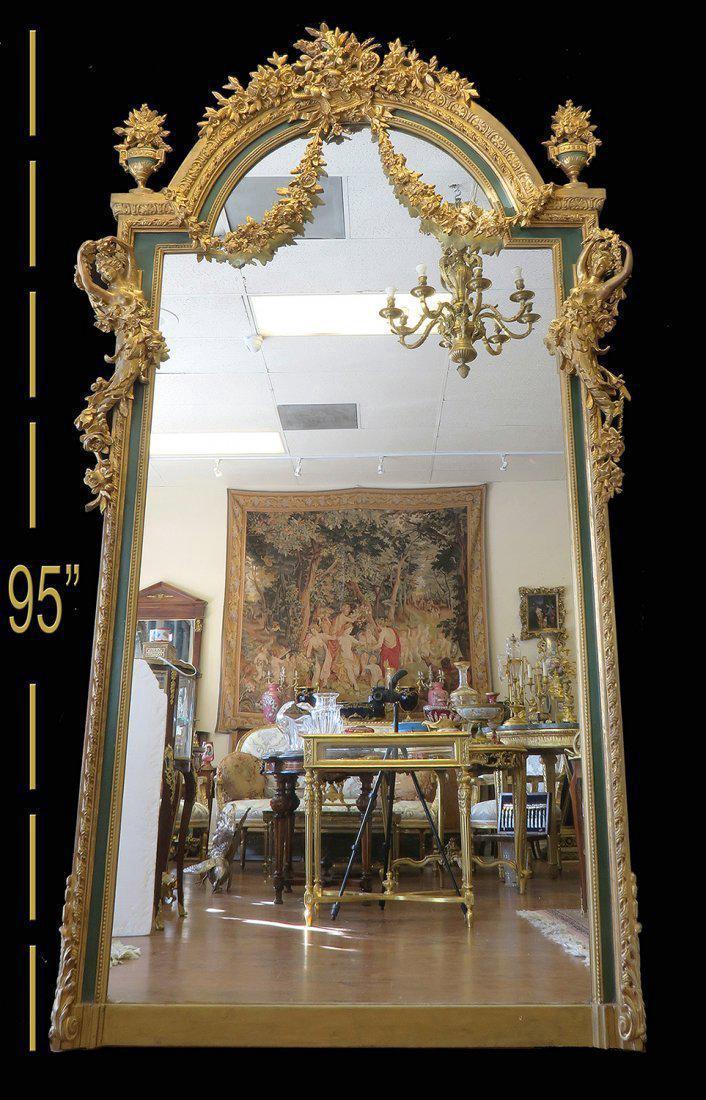 Very Fine Palatial French Wood Carving Figural Mirror (1 of 6)