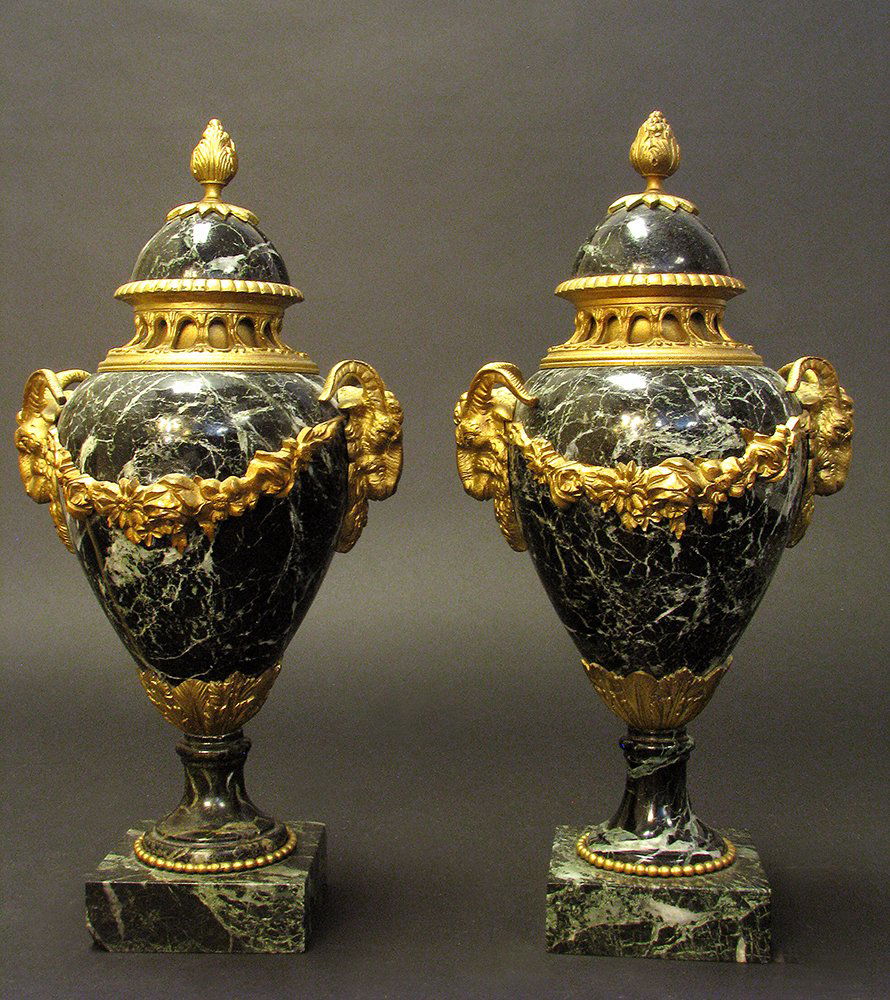 19th Century French Pair Of Bronze & Marble Garniture (1 of 6)