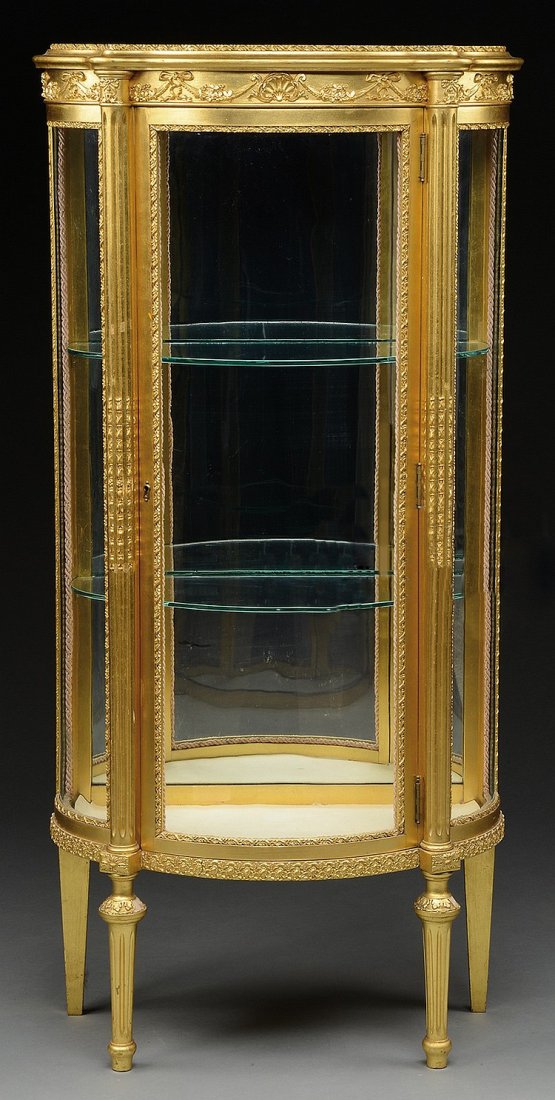 FINE FRENCH GILT CURIO BY PAINE FURNITURE
