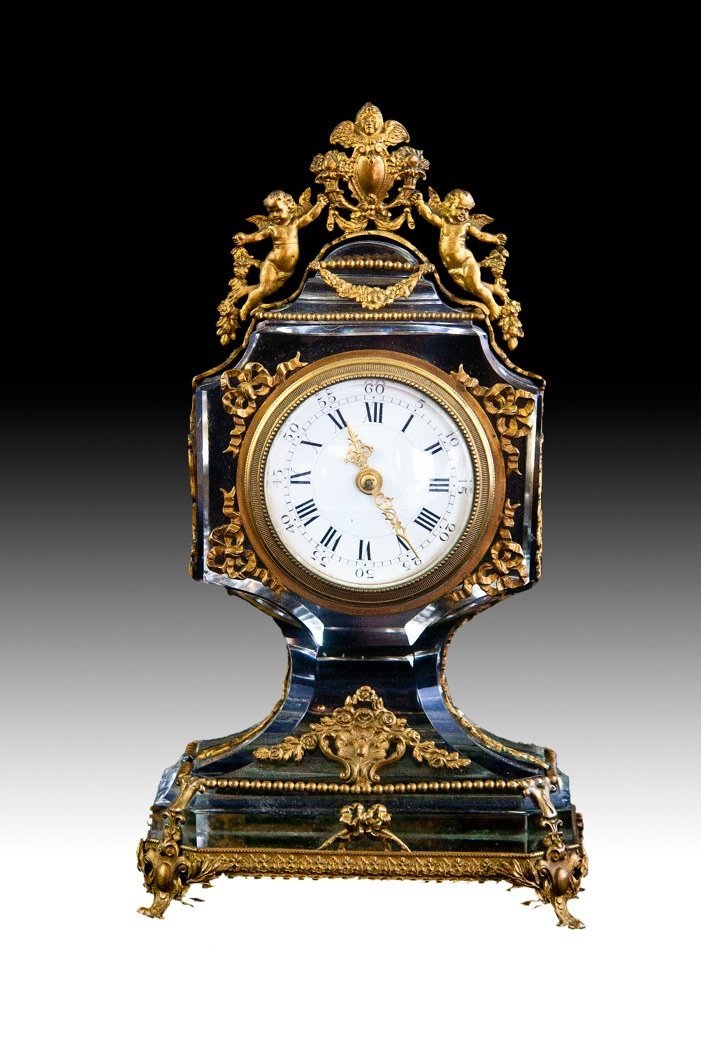19TH CENTURY GILT BRONZE MOUNTED BACCARAT CRYSTAL CLOCK (1 of 4)