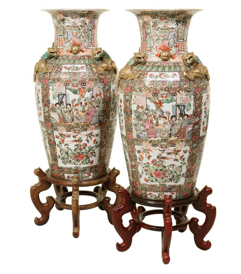 A Pair of Very Large Chinese Porcelain Vases (1 of 1)