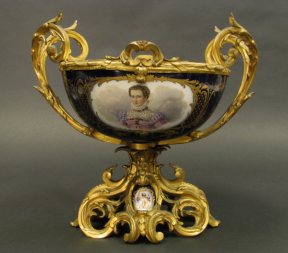 19th C. Cobalt Blue Sevres Style Centerpiece (1 of 10)