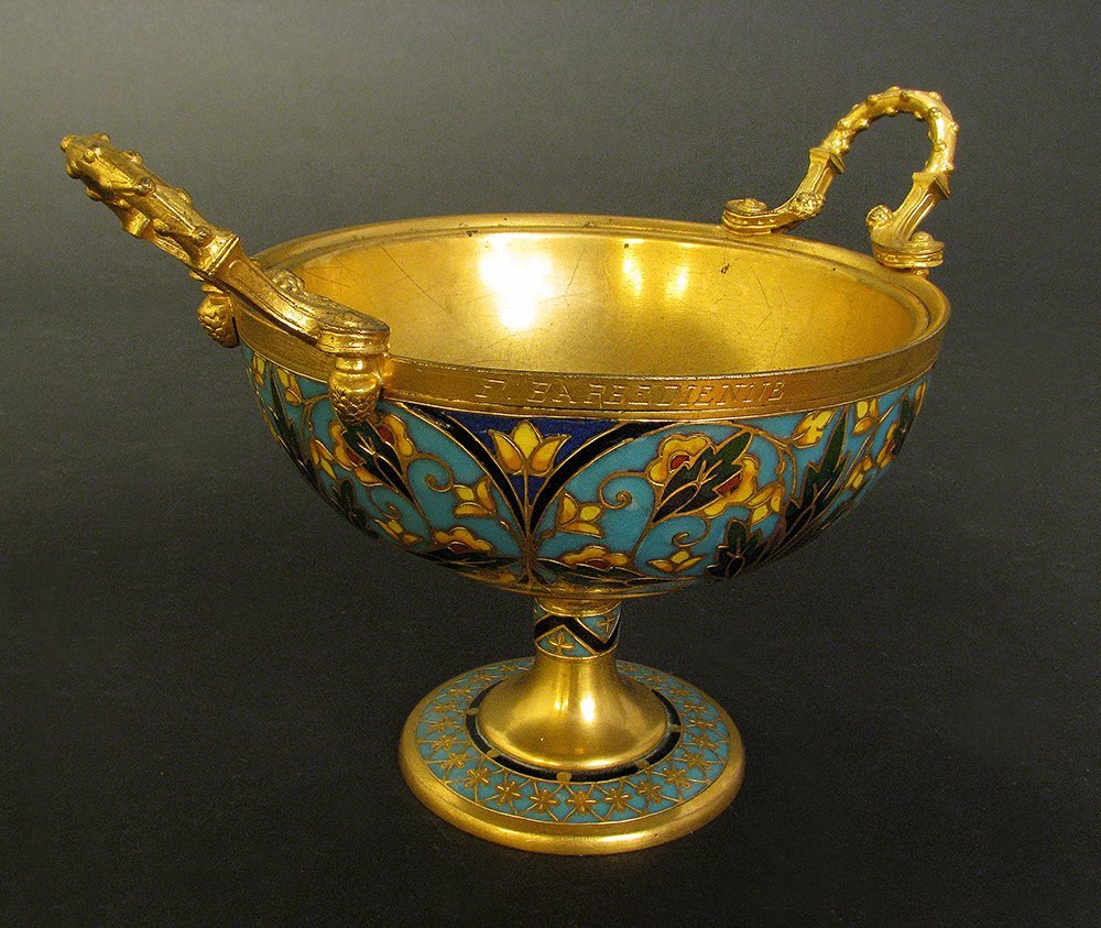 F Barbedienne Champleve Ormolu Gilt Bronze French Tazza (1 of 5)