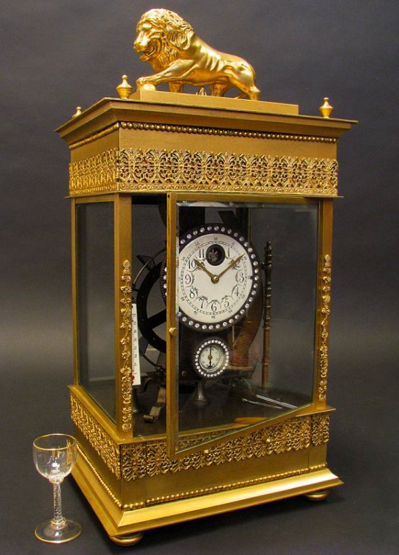 French Gilt Bronze Mechanical Falling Ball Mantle Clock (1 of 8)