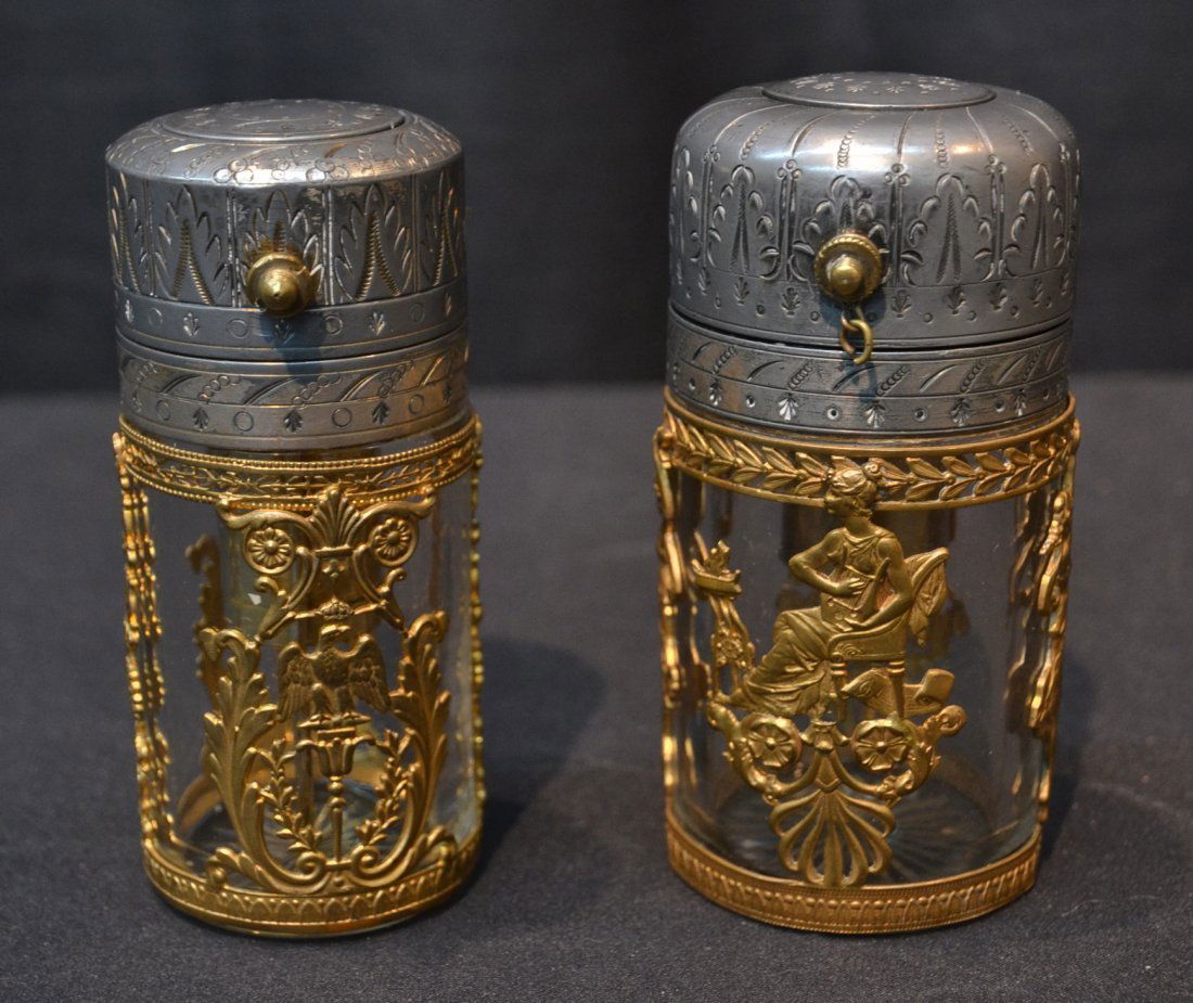 FRENCH DORE BRONZE FILIGREE MOUNTS OVER BACCARAT (1 of 6)