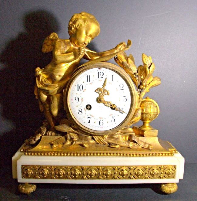 Tiffany & Co. French Bronze Figural Mantle Clock (1 of 9)