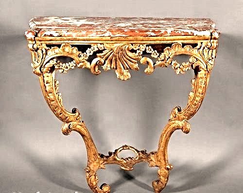 18th C. Louis XV Carved Giltwood Console Table (1 of 1)