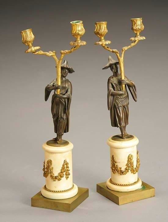 Pair of Ormolu and Bronze Chinoiserie Candelabras (1 of 1)