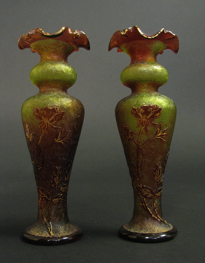 Pair of Hand Made of Signed Baccarat Glass Vases (1 of 5)