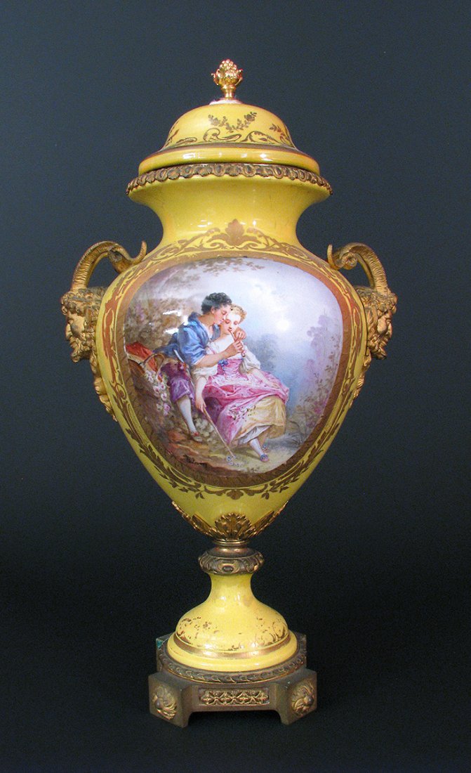 19th C. French Bronze Mounted Sevres Porcelain Urn (1 of 8)